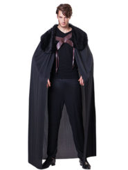 Black Fur Collared Cape